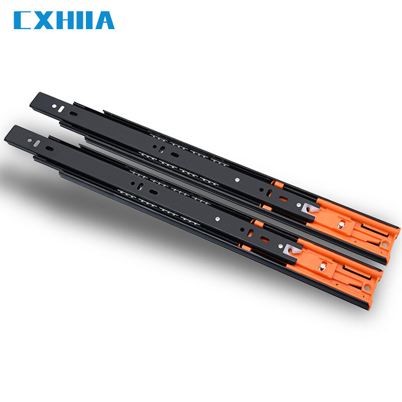 CXHIIA 45mm Soft Close Ball Bearing Drawer Runners, 3 Folds Full Extension, Side Mount, 45kg Load Capacity, Furniture Slide