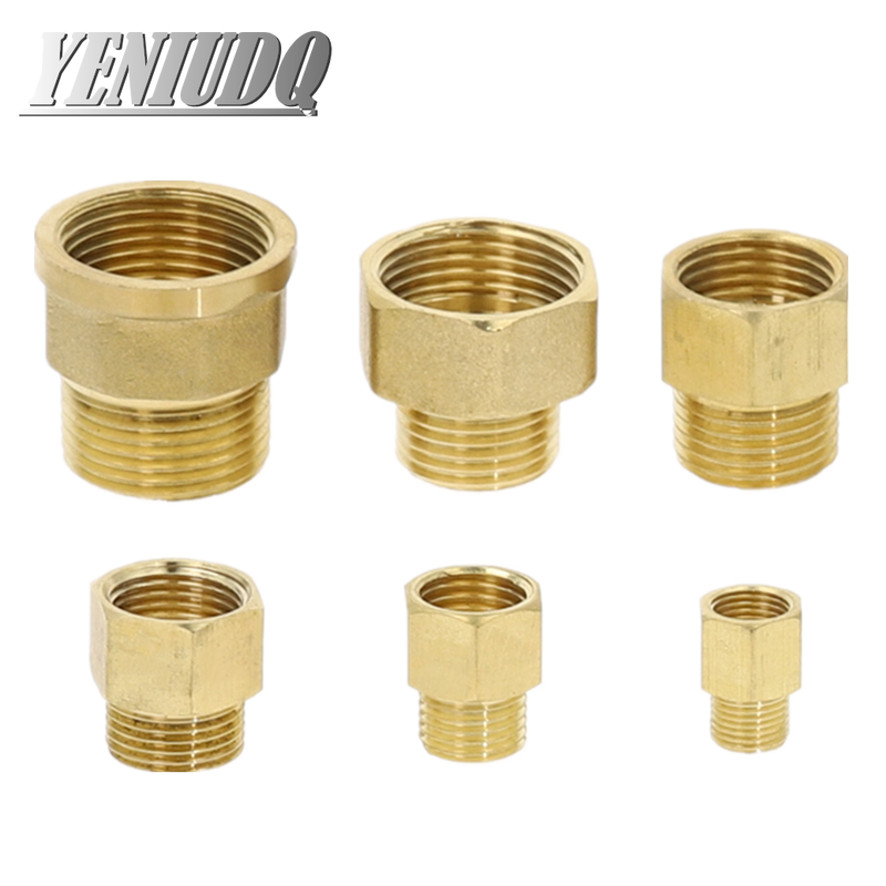 Brass Joint F/M 1/8" 1/4" 3/8" 1/2 BSP M10x1 Male to Female Thread Brass Pipe Connectors Copper Coupler Adapter Threaded Fitting
