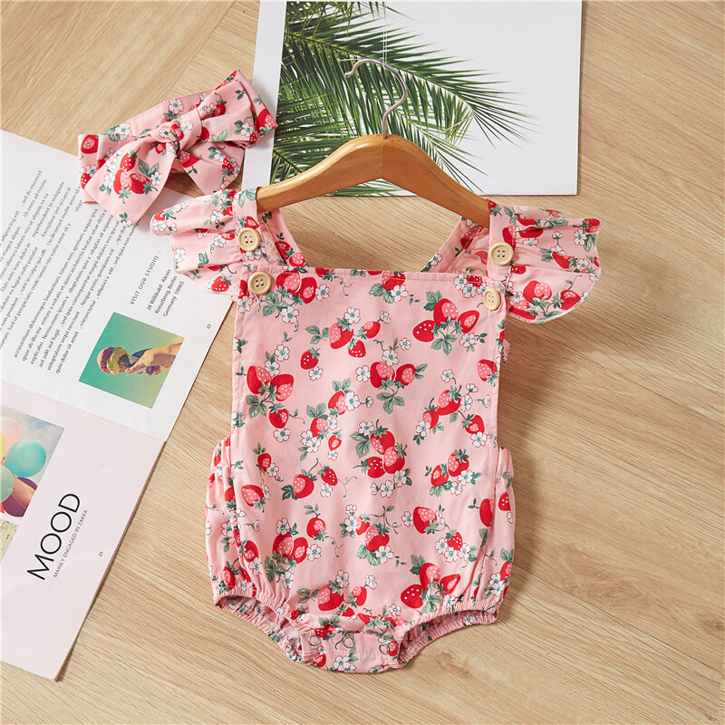 Baby Cute Cartoon New Romper 2pcs Baby Girls Clothes Minnie Romper+Headband 0-24M Infant Toddler Newborn Outfits Set Hot Sale