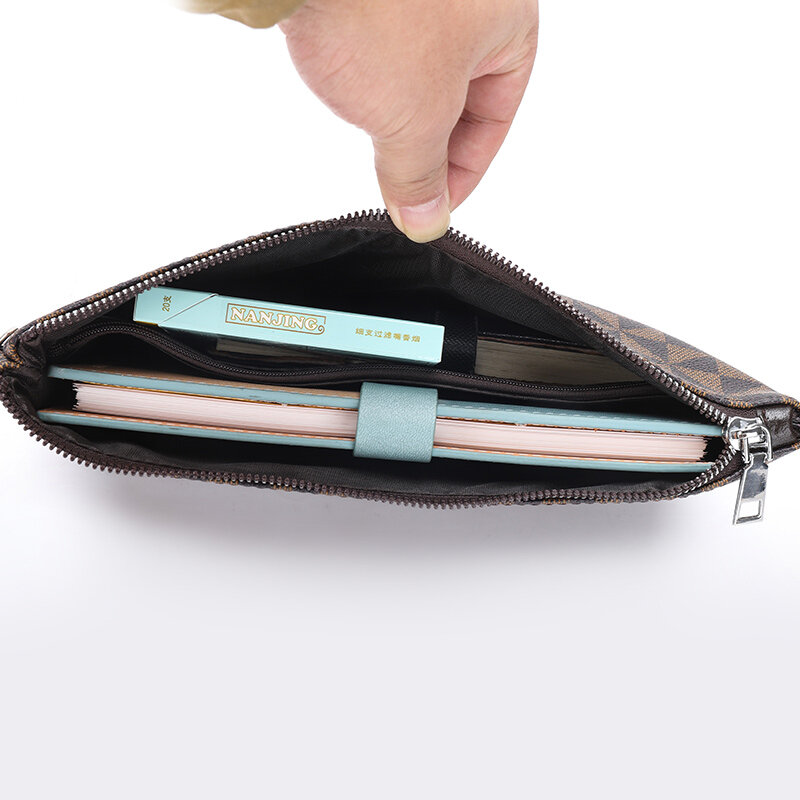 ผู้ชายวันคลัทช์ซองจดหมายกระเป๋า iPad กระเป๋าธุรกิจชายกระเป๋าเดินทางอเนกประสงค์ Man กระเป๋า,สีดำ