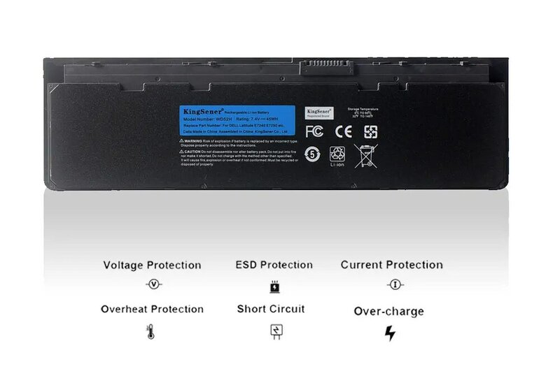 KingSener-Batterie d'ordinateur portable pour DELL Latitude E7240, série E7250, W57CV, 0W57CV, GVD76, nouveau, WD52H, VFV59, 45WH, 52WH