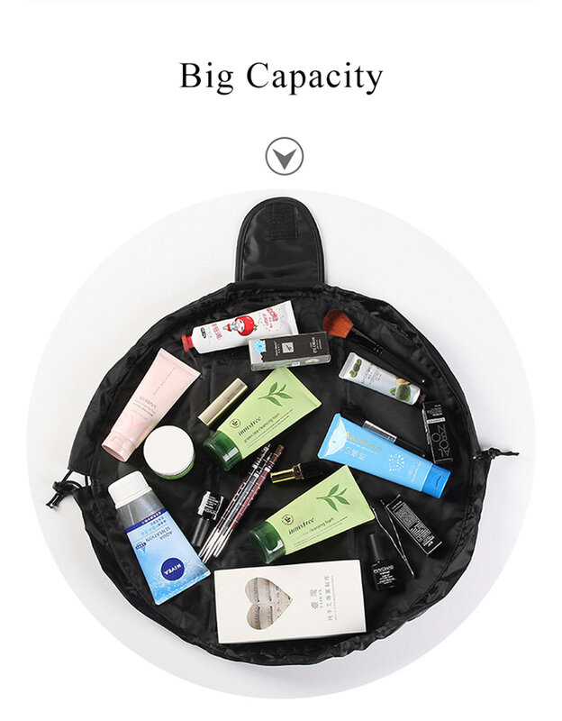 Saco cosmético de cordão para mulheres Bolsa mágica de viagem Organizador Estojos de maquiagem preguiçosos Kit caixa de saco de armazenamento Ferramentas de higiene pessoal Estojo de beleza