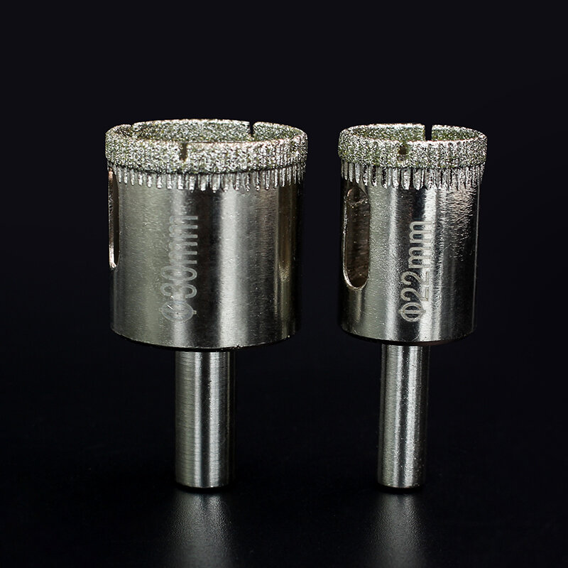 Mèches de diamant pour le revêtement du diamant, 1 pièce, 6-60mm, scie cloche, mèche à noyau creux, en acier au carbone pour le verre