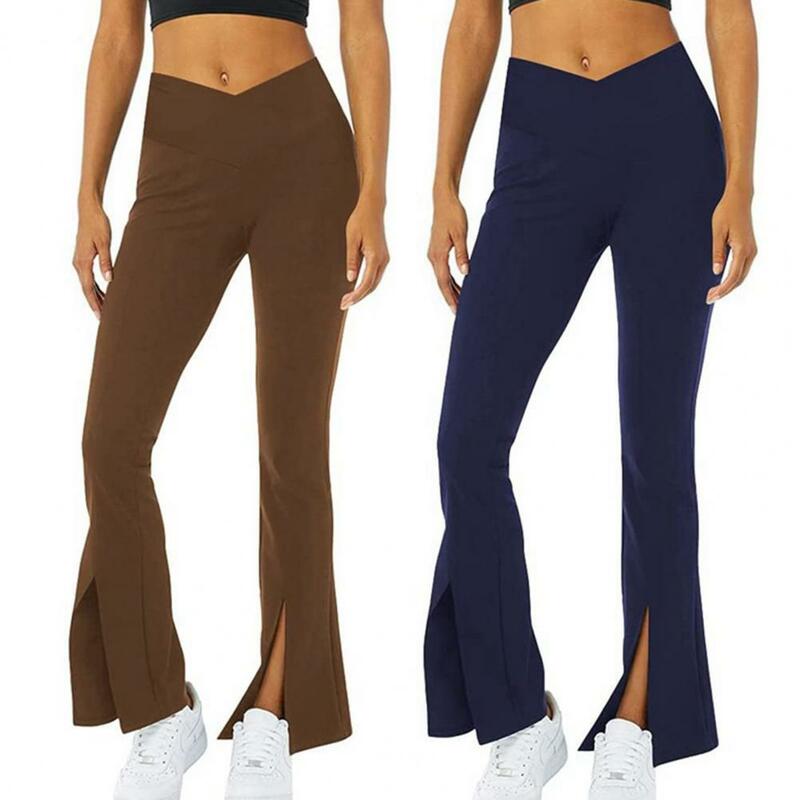 Pantalones de entrenamiento de Color sólido, pantalones Bootcut, pantalones de Yoga de moda