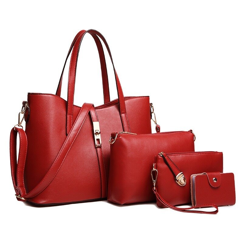 2020new Korean fashion multi-piece women's bag hand bill of lading shoulder diagonal mother bag4-piece bag women satchel handbag