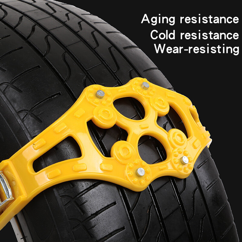 Cadenas de nieve para neumáticos de coche, accesorio de seguridad ajustable, antideslizante, doble presión, de TPU, 4 piezas/8 piezas