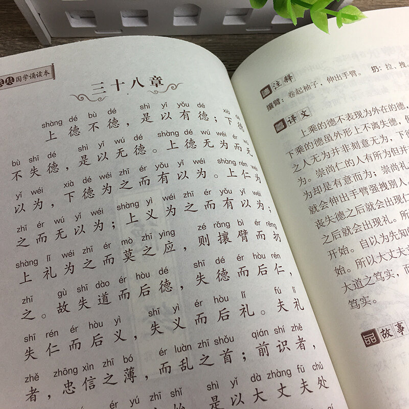 Dao De Jing หนังสือคลาสสิคของคุณธรรมของเต่าพินอินสำหรับเด็กบทเรียนจากต่างประเทศเรียนหนังสือคลาสสิกการตรัสรู้