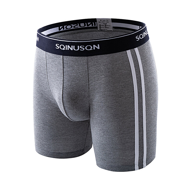 Calção de boxer comprida masculina, calção de algodão resistente para corrida, seca e respirável, short confortável de fitness