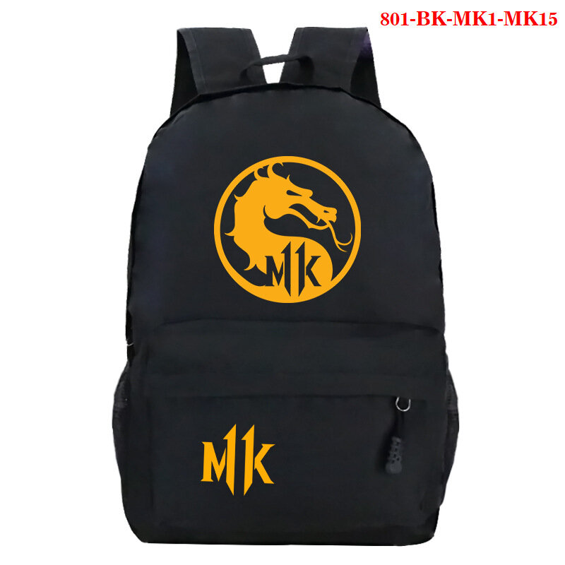 Fashion Mortal Kombat Backpack Boys Girls School Bag Teenage Book Bag Travel Rucksack Children School Backpacks Laptop Mochila