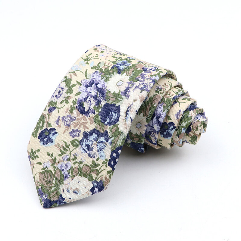 Nowe w kwiatki krawat dla mężczyzn kobiety cienka bawełna krawat na wesele Casual krawaty klasyczne garnitury kwiat wydruku krawaty krawat