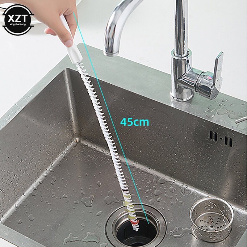 45CM Pipe Dredging Brush Bathroom Hair Sewer Sink Cleaning Brush Drain Cleaner Flexible Cleaner Clog Plug Hole Remover Tool NEW