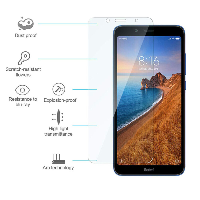 2pcs Protective Glass For Xiaomi Redmi 7a Redmi7a Screen Protector Xiomi Redme Note 10 9T 9 Pro 9s 8T 8A 9A 9C 7 A 8 T 9 C Film