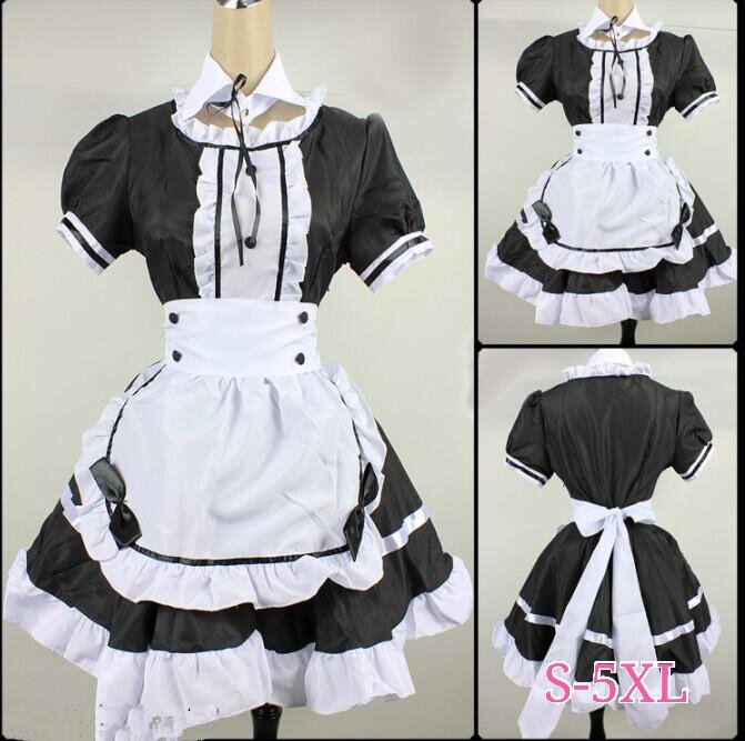 Lolita French Maid fur s for Girls, Black Cute Cosplay Costume for Woman, Waitress Maid Party, Stage Costumes, S-5XL tailles, 2022