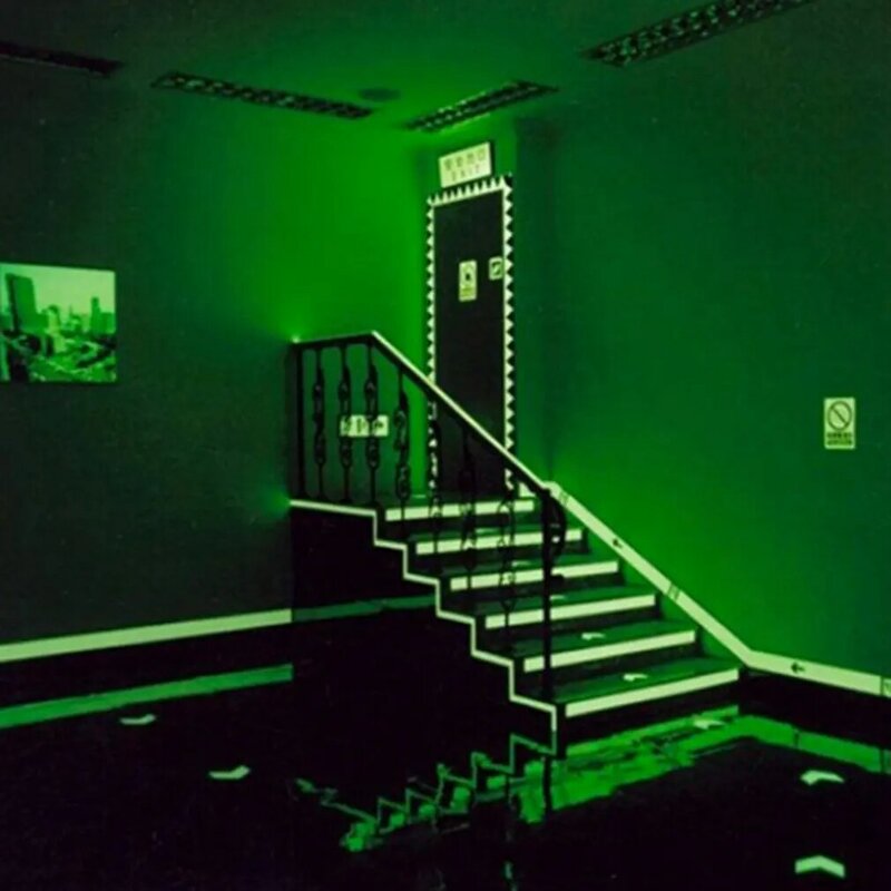 1PC luminoso fluorescente notte autoadesivo bagliore al buio nastro adesivo sicurezza sicurezza decorazione della casa nastro di avvertimento