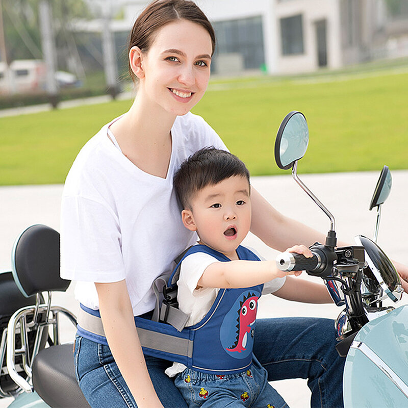 Cinto de segurança infantil para motocicleta, correias de assento elétricas ajustáveis para bebês meninos e meninas