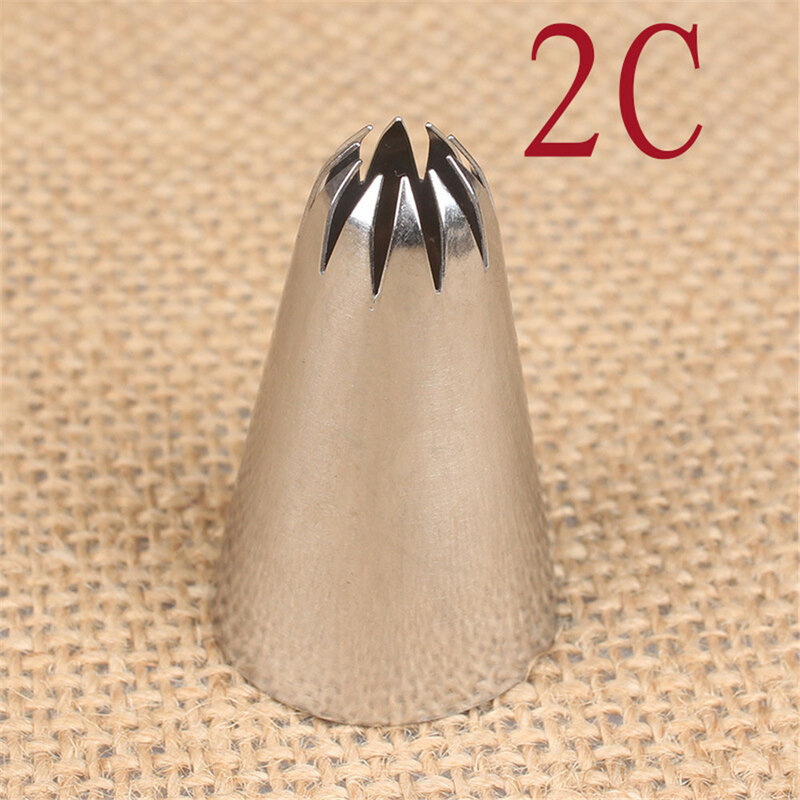 2c# Russian Drop Rose Icing Piping Nozzles Stainless Steel Flower Mouth Cream Pastry Tips Nozzles Bag Cake Decorating Tools