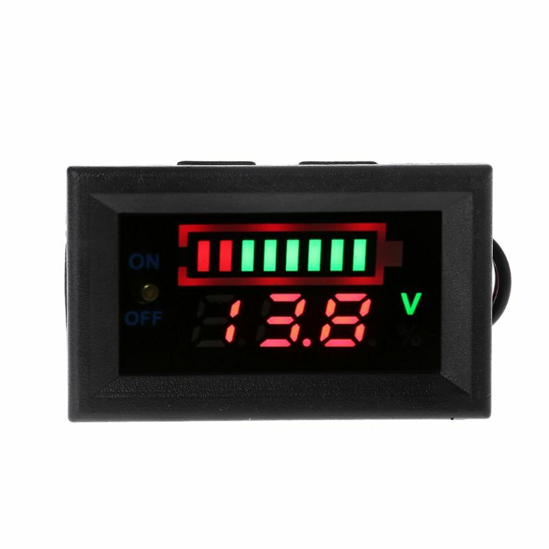 Tester di potenza voltmetro indicatore di capacità della batteria al piombo per auto 12V con interruttore