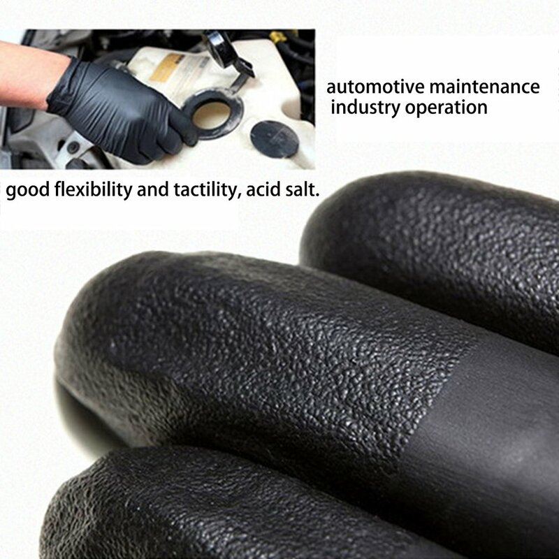 Горячая Распродажа, быстрая доставка, 100 шт., черные латексные перчатки, одноразовые нитриловые рабочие перчатки для промышленных резиновых...