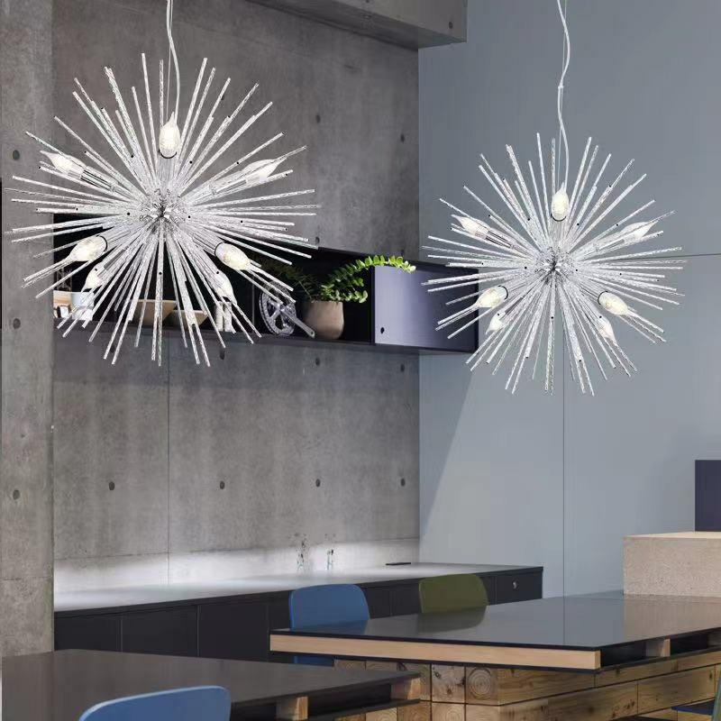 Lampu Gantung LED Emas Perak Postmodern Ruang Tamu Kamar Tidur Dapur Lorong Salon Bar Dekorasi Logam Lampu Gantung E14