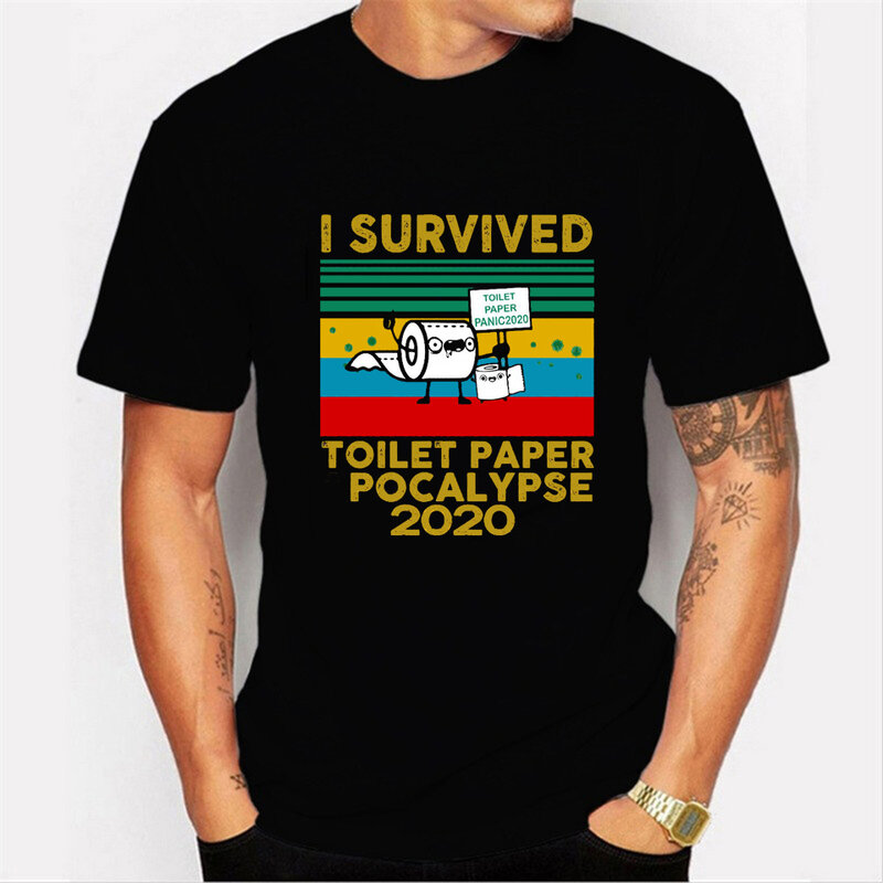Funny Toilet Paper 2020 Print T Shirt Para Hombre Men's T-shirts Hipster Funny Tshirt Summer Street Hip Hop Tee Shirt Male Tops