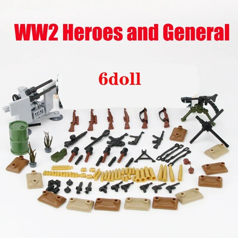 NEW Weltkrieg 2 German Army Soldiers Heroes and General figures building blocks toys for children Military weapons blocks toys