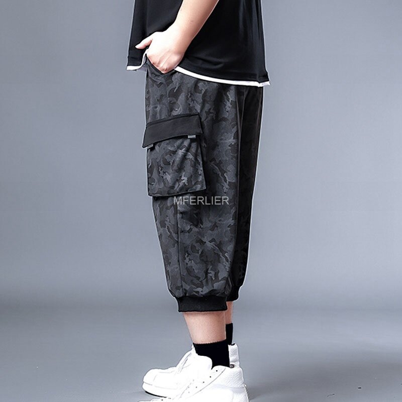 Pantalones Cargo holgados para hombre, pantalón de verano de talla grande 5XL 6XL 7XL 140kg, Color negro
