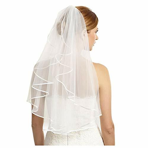 الأبيض العاجي طبقتين الحجاب الزفاف الشريط حافة رخيصة العروس اكسسوارات قصيرة النساء الحجاب Veu De Noiva