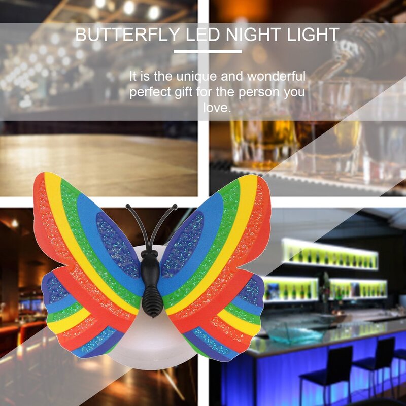 Luz LED 3D con forma de mariposa para decoración de pared, luz de noche variable para el hogar, escritorio y dormitorio, Color aleatorio