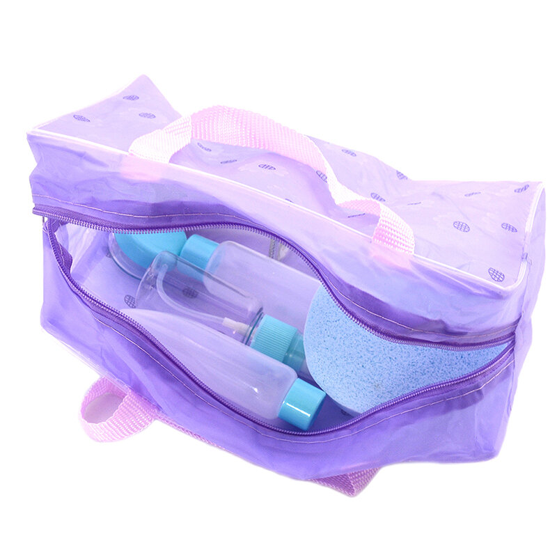 1 個女性花 PVC 防水透明化粧品袋旅行トイレタリーお風呂バッグオーガナイザーバッグ