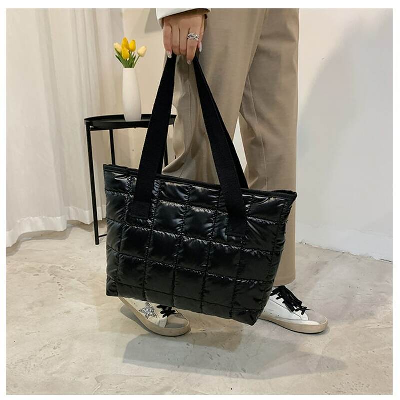 2022Autumn Winter New Space Cotton Tote Bag Fashion Large Capacity Ladies Shoulder Bags Brand Design Trend Handbags Shopping Bag