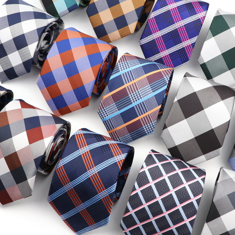 Neue männer Klassische Plaid Krawatte Luxus Streifen 8cm Jacquard Krawatte Alle-Spiel Krawatte Für Business Hochzeit Party täglichen Verschleiß Zubehör