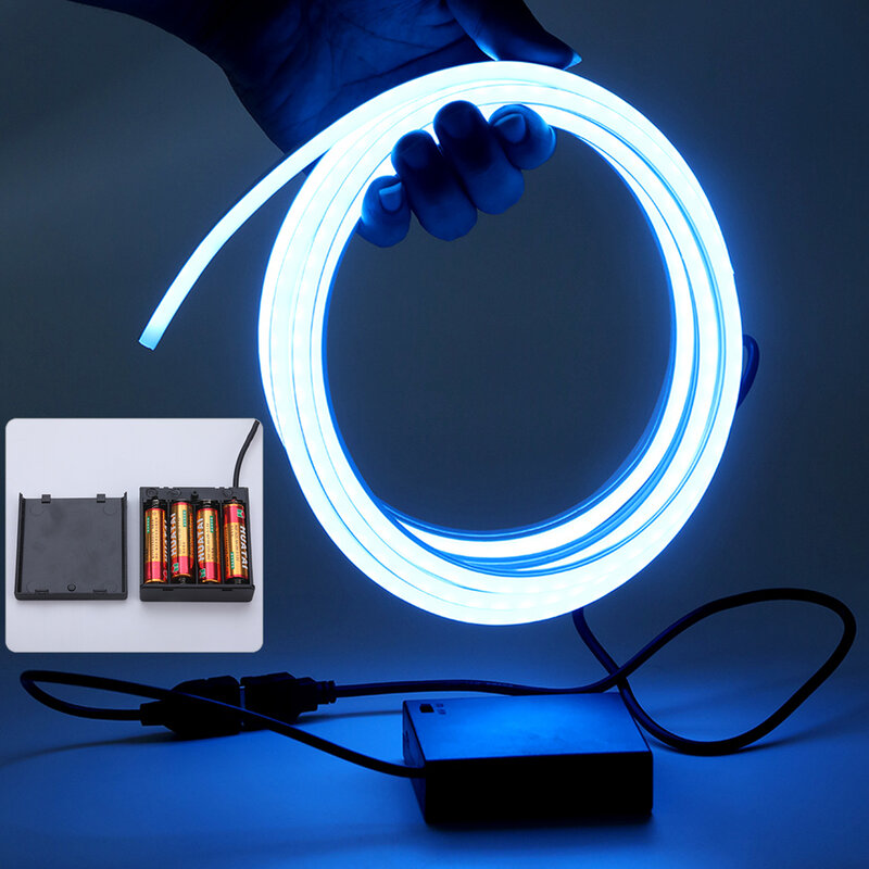 DC 5V USB Flexible Neon Zeichen Batterie Betrieben Led-streifen Licht Wasserdicht Neon Seil Licht Band Band für Hause schlafzimmer Dekoration