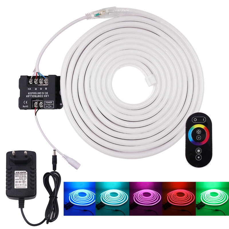 12V RGB Neon Light 2835 5050 RGB LED Strip nastro flessibile IP67 impermeabile Neon Sign Stripe Light White/Warm White Decor