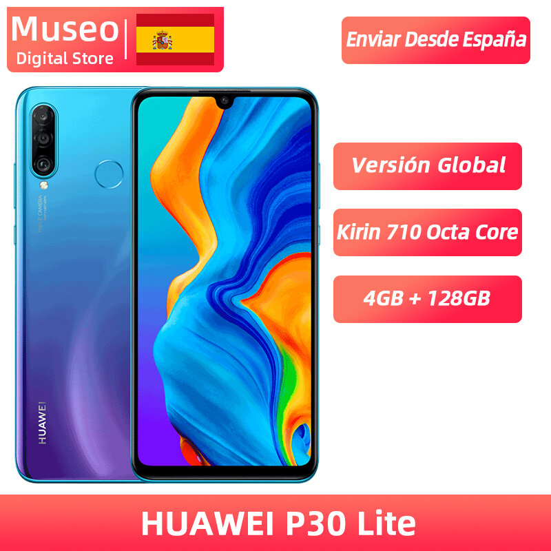 Versão global huawei p30 lite 4gb 128gb smartphone 6.15 polegada kirin 710 octa núcleo celular android 9.0 celular