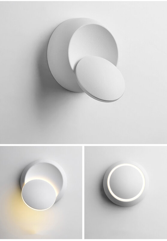 Nuovo Design lampada da parete 6W moderno 360 gradi rotante LED applique da parete lampada decorativa interna per camera da letto AC85-265V
