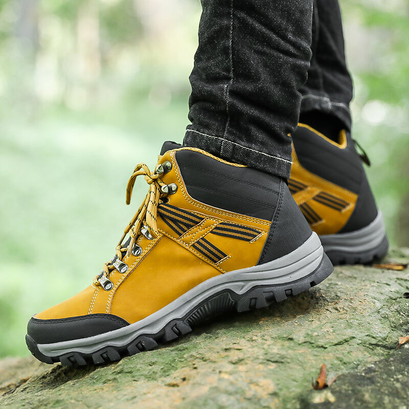 Homem sapatos de montanha tênis ao ar livre sapatos de trekking confortável respirável escalada footwears anti-deslizamento de resistência ao desgaste