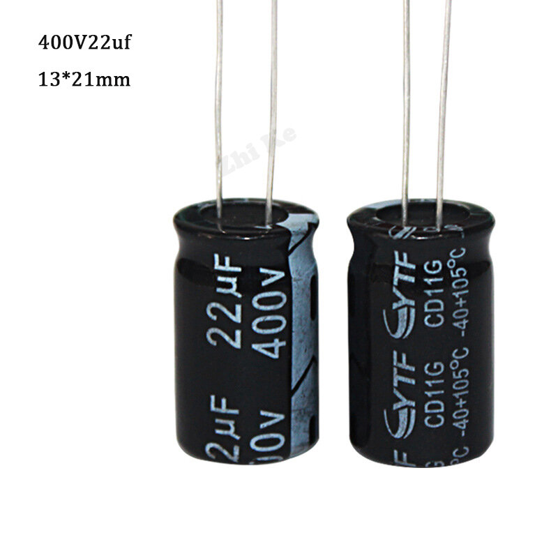 Condensador electrolítico de alta calidad, 10 piezas, 400V22UF, 13x21mm, 22UF, 400V, 13x21