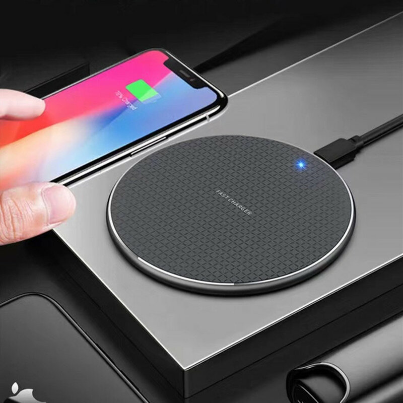 10W Qi Wireless Charger For iPhone15 14 13 12 11 XSMAX XR Xiaomi MIX 9 Samsung S23 S22 S20 S10 Huawei P40Pro P30Pro Charging Pad