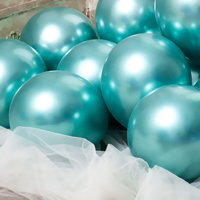 20 buah balon metalik krom balon dekorasi pesta ulang tahun pernikahan balon Baby Shower emas perak merah hijau biru ungu