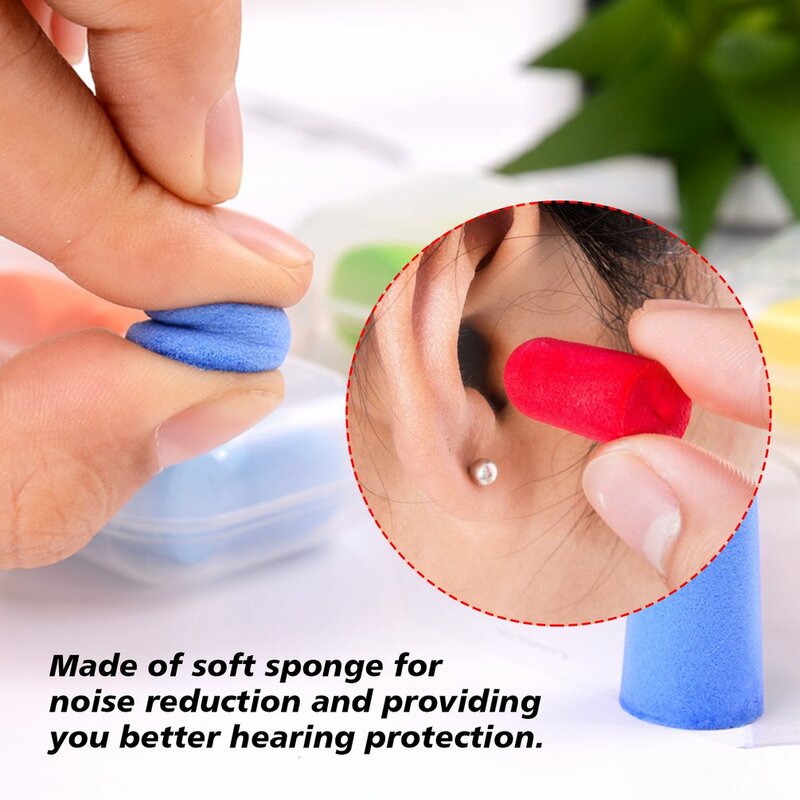 Tampões de ouvido confortáveis, tampões de ouvidos com espuma macia com redução de ruído, proteção para os ouvidos para dormir lento e rebote