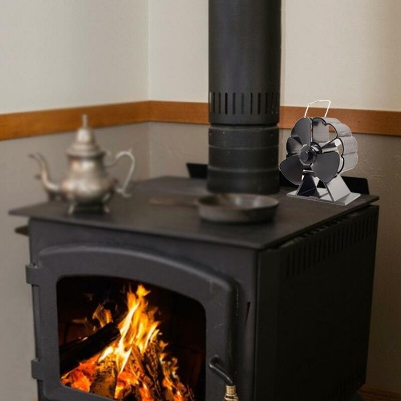 Ventilador de chimenea de 3 aspas respetuoso con el medio ambiente, silencioso, alimentado por calor, cabezal de 3 aspas, Mini ventilador de chimenea Móvil # W0