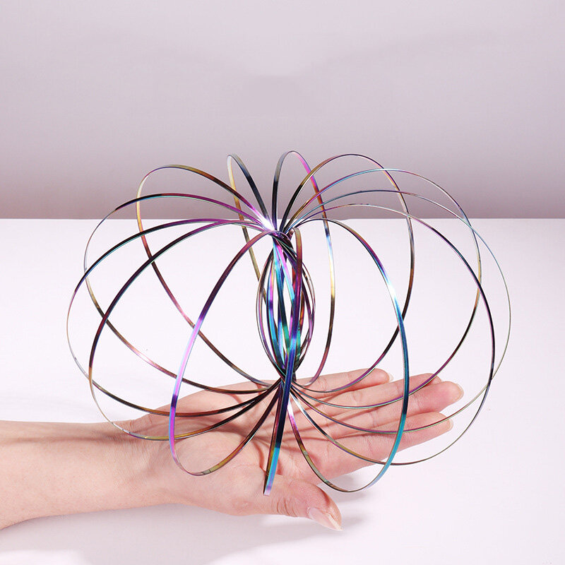 Pulseira mágica aniti-stress magia toroflux engraçado fluxo anel cinética primavera brinquedos 304 fluxo de aço inoxidável cor anéis brinquedos