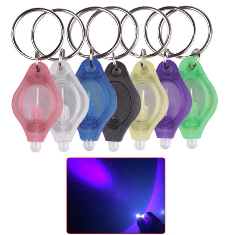 Minilinterna LED con forma de llavero, lámpara de dedo con luces blancas, luz UV, bombillas para áreas oscuras, Camping, caza, senderismo
