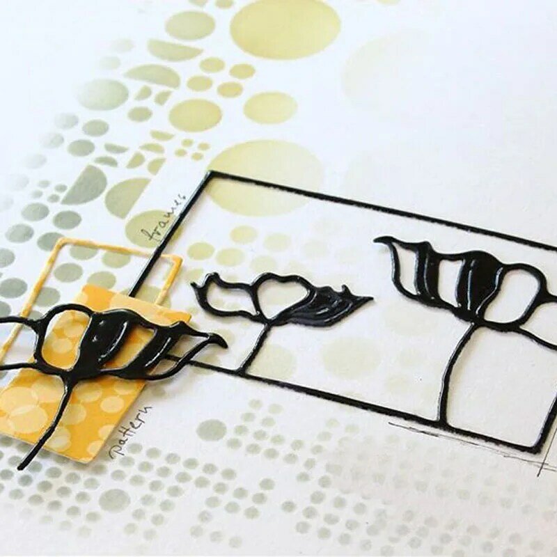 Frame Lotus Flower Metal Cutting Dies For Scrapbooking Craft Die Cut Card Making Embossing Stencil Photo Album 2020