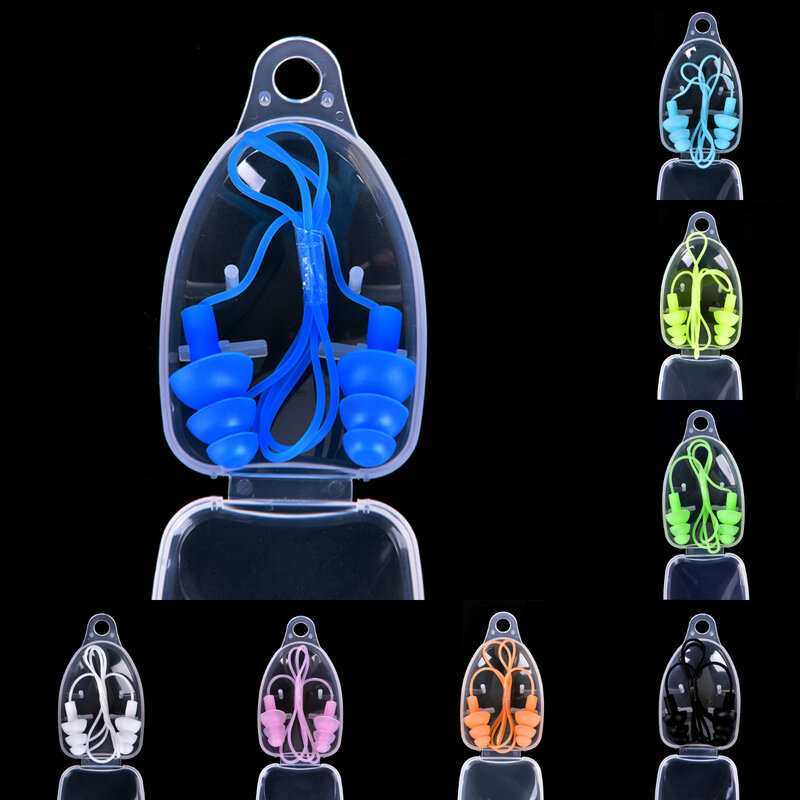 Tapones universales de silicona blanda para los oídos, accesorios para piscina, para deportes acuáticos, para nadar, 8 colores
