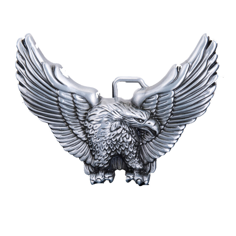 Flying eagle-hebilla de cinturón plateada y coper para hombre, hebilla de vaquero occidental sin cinturón, aleación personalizada, ancho de 4cm