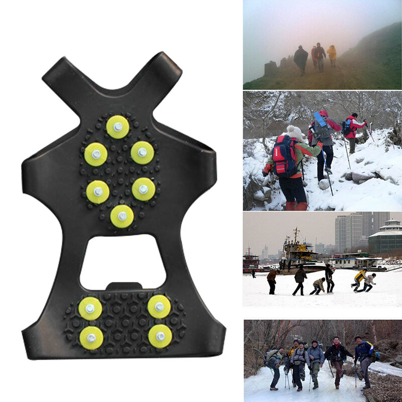 10Stud S M L Non Slip Snow Shoe Spikes Winter Anti Slip Ice Grips Cleats Crampons Climbing Outdoor Shoes Cover Crampons #734