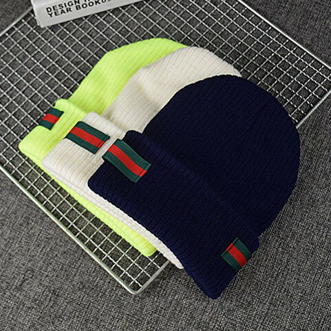 Gorro de lana Original con Logo bordado letra invierno otoño cálido algodón hombres mujeres marca sombrero par gorra de calavera para Dropshipping