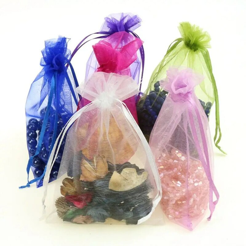 100 pcs/lot 20x30 cm grands sacs en Organza à cordon pour perles sac de décoration de fête de mariage pochette cadeau (coût supplémentaire pour Logo personnalisé)