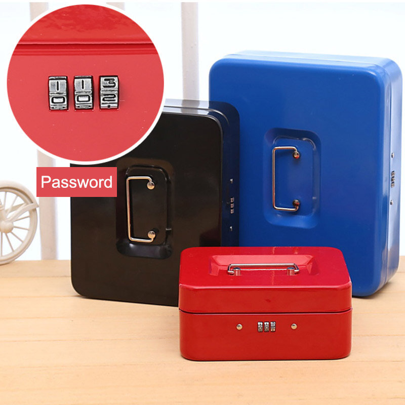 Cassaforte di sicurezza portatile Password Lock Money Jewelry Storage scatola di metallo con serratura per Home School Office Security Cash Key Boxs